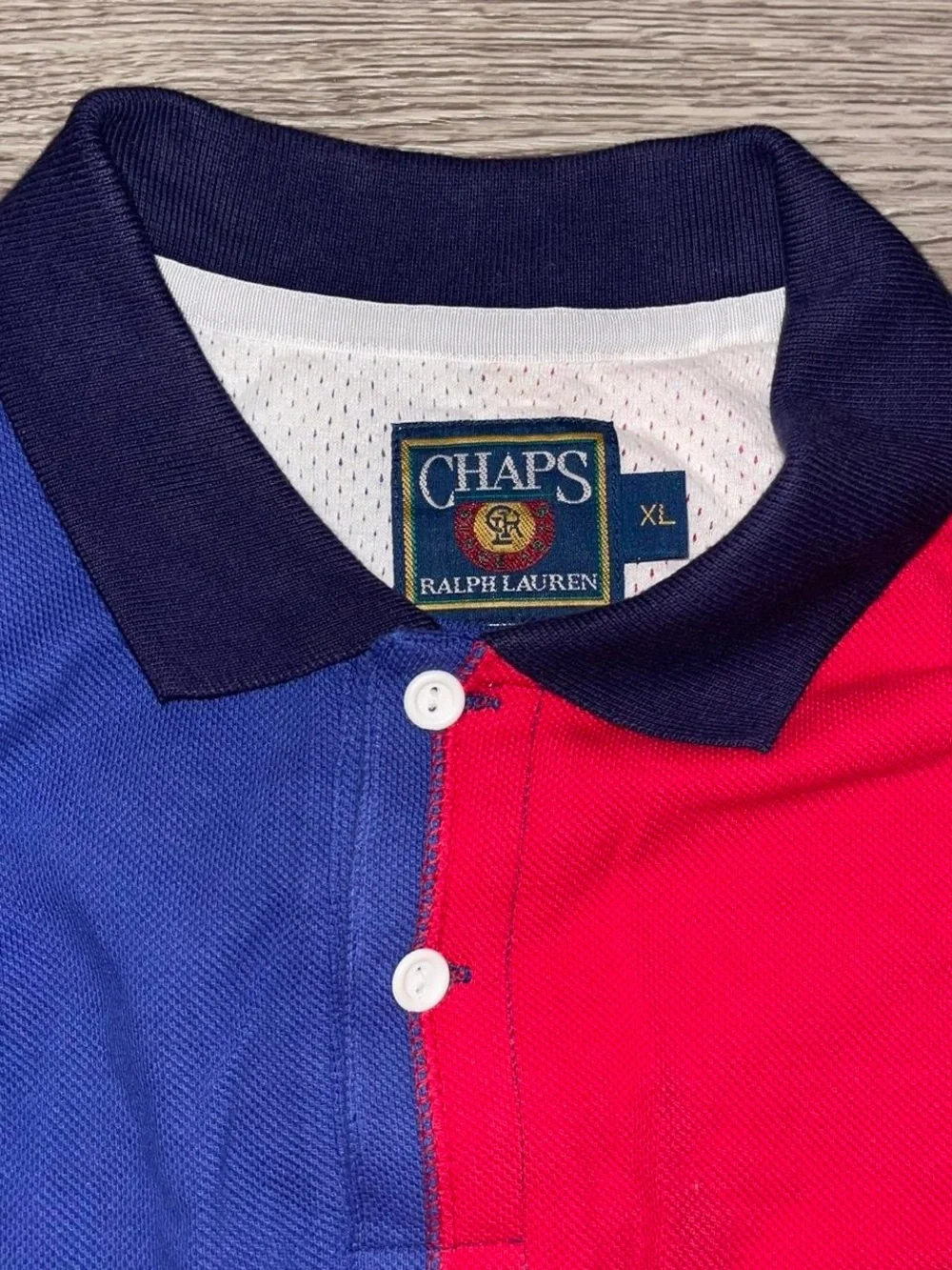 Vintage 90s Chaps Ralph Lauren Polo Shirt ColorBlock Multicolored Size XL